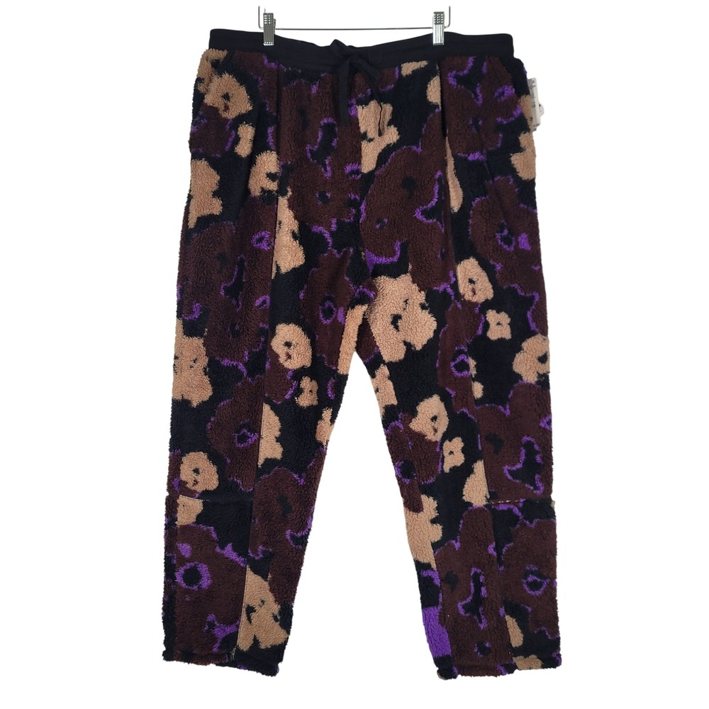 BP Fleece‎ Lounge Pants Womens 2X Black Brown Purple Floral NWT BP462450WN
